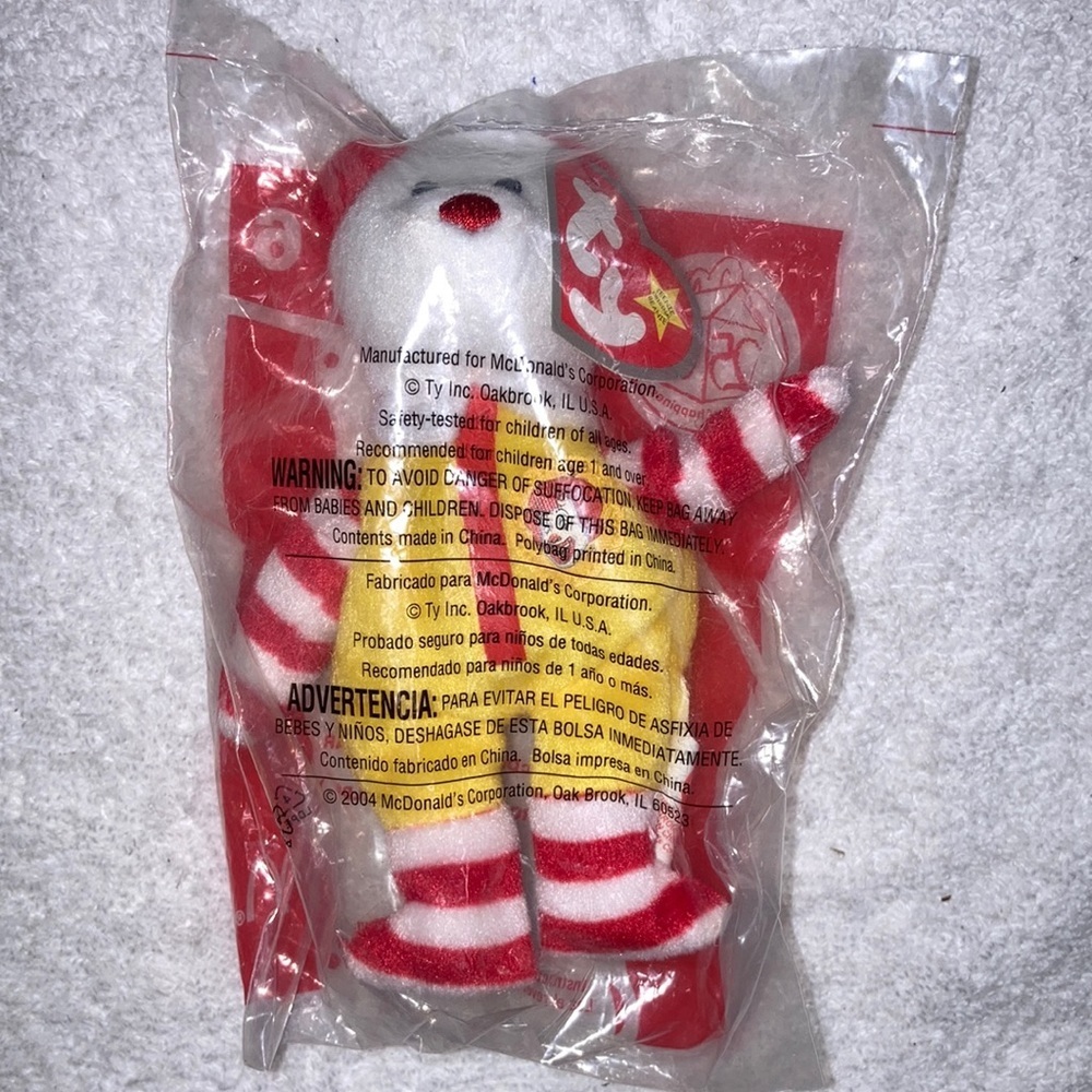 New in the pkg Ronald McDonald the bear ty beanie